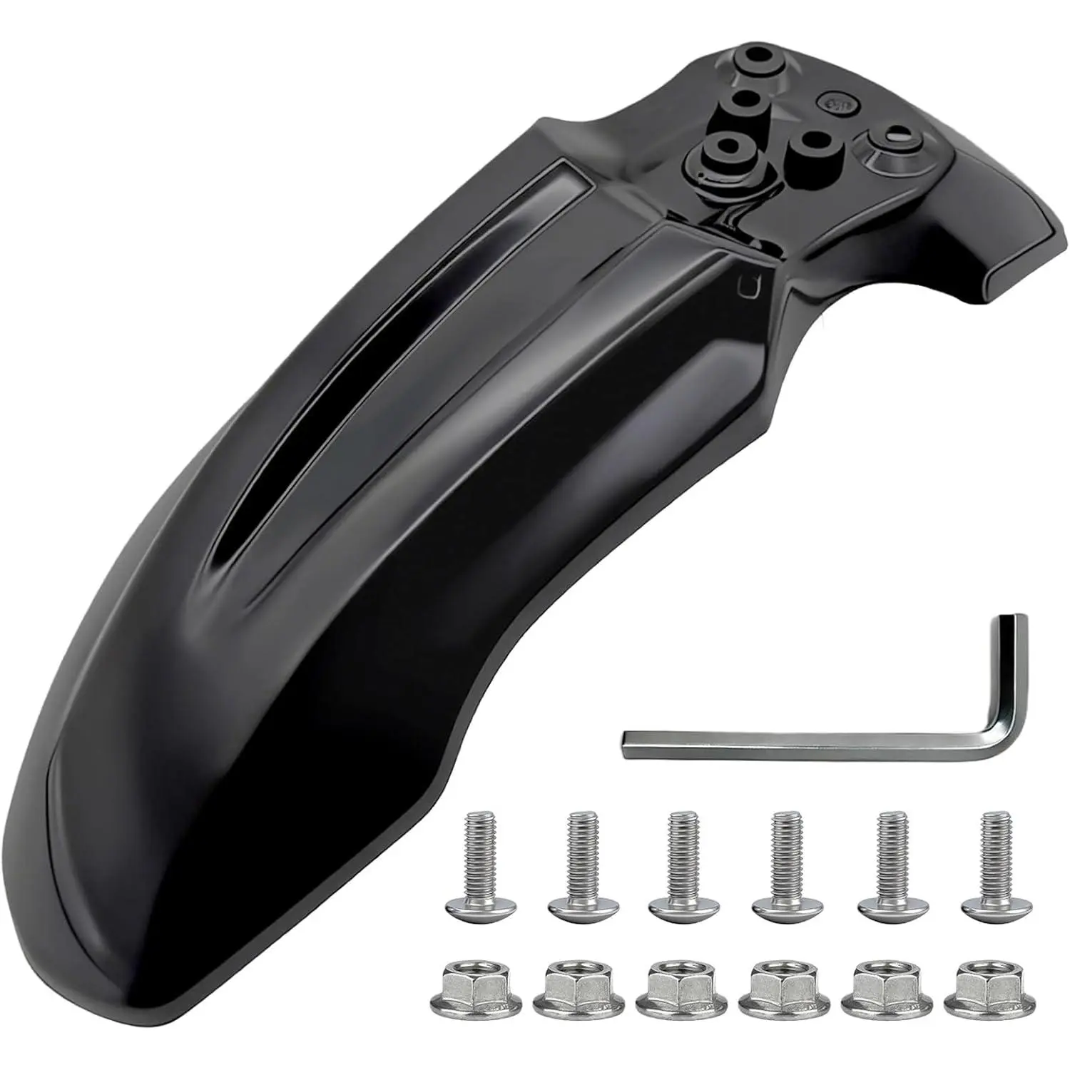 Polypropylene Front Fender Mudguard (4.75 oz) - Compatible with Ebike Tuttio Soleil 01, CRF50-Style 125CC Pit PRO Trail Dirt Bike & 2000-2003 XR50, All-Seasons Dustproof Motorcycle/Ebike Guard with 6 Screws with Flange Nuts & Mounting Accessories, Lightwe