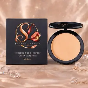 SimplyLyneda Pressed Face Powder - Smooth Matte Finish, Medium, Ideal for Daily Use