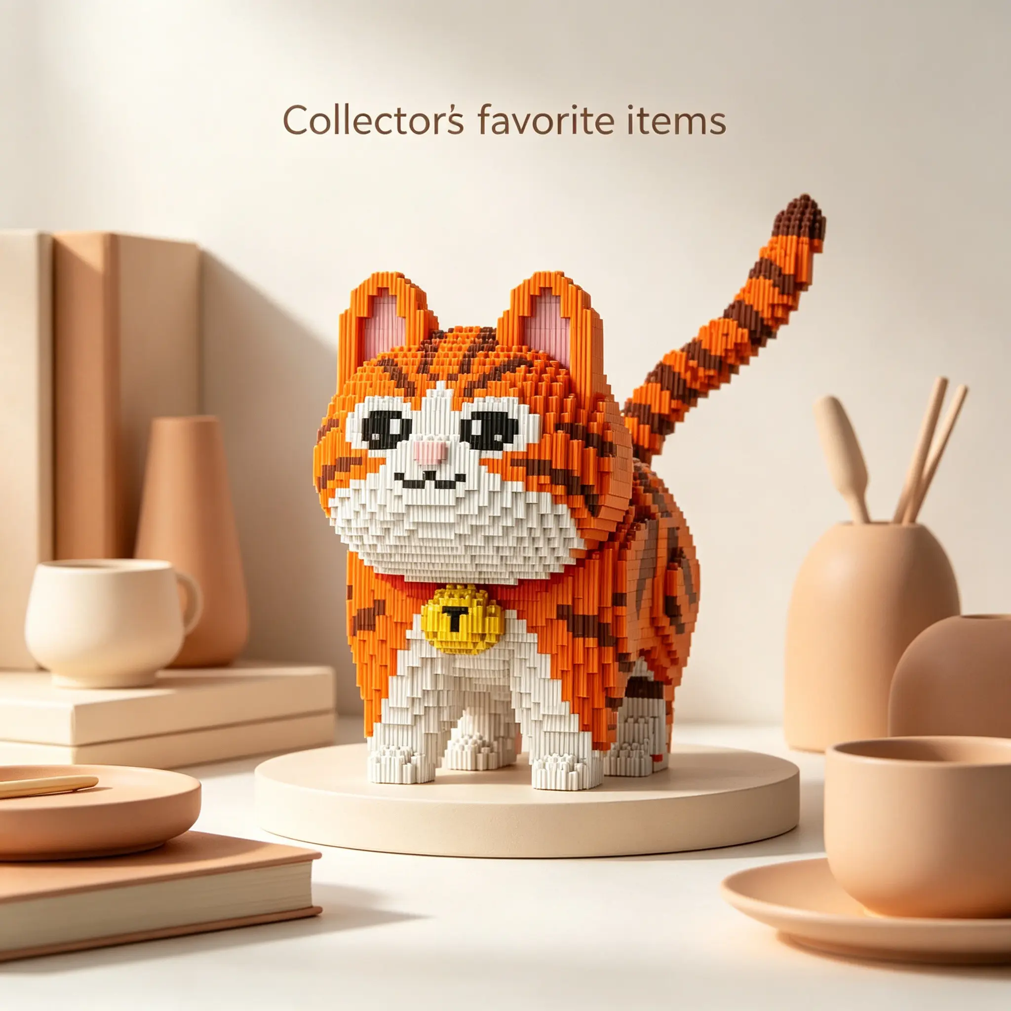 Cat 3D Puzzle Building Block Creative Decoration, Birthday Halloween Valentine Christmas Gift, Perfect for Personal Use or Present