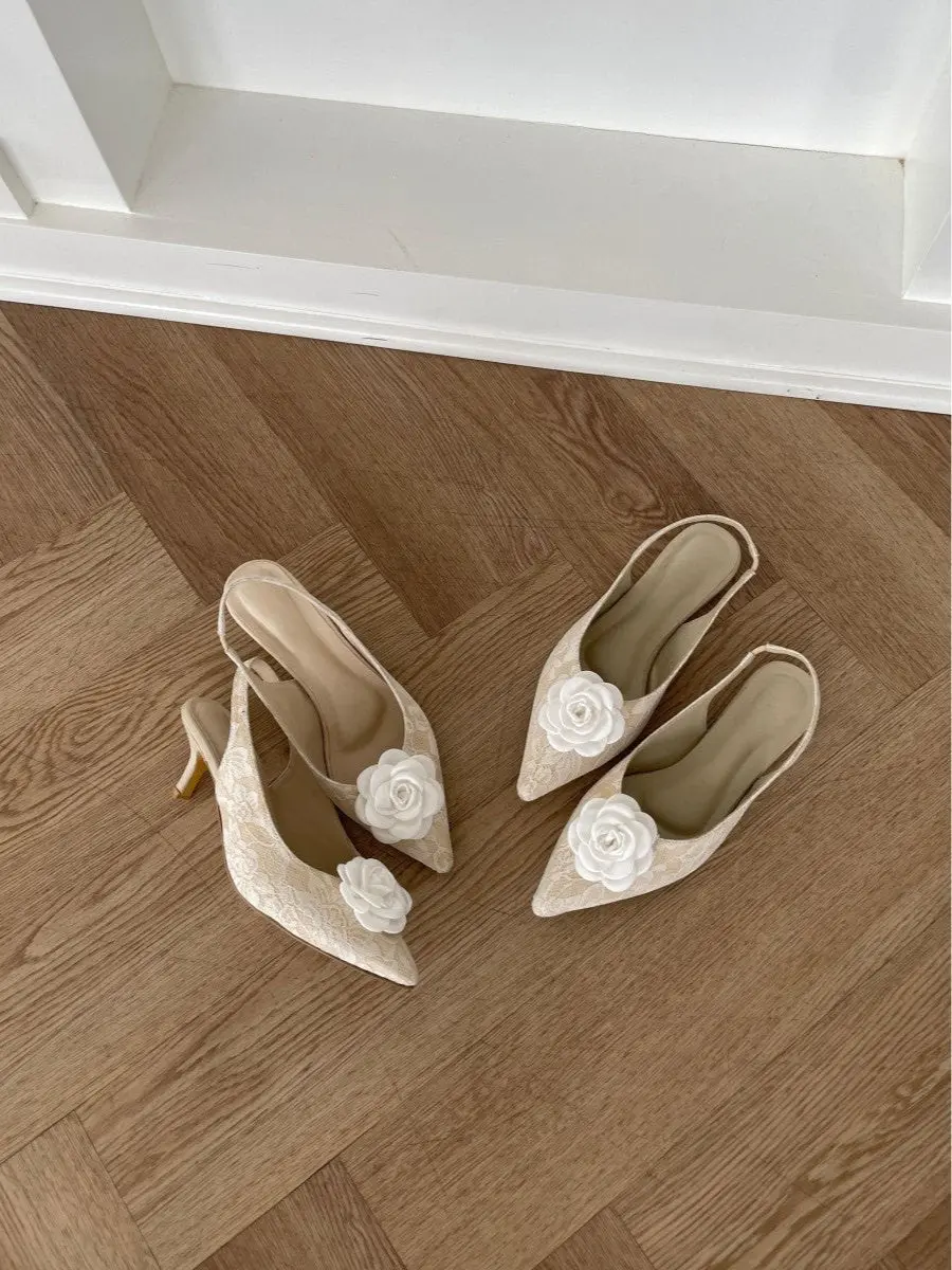 Ivory Lace Anais Heel