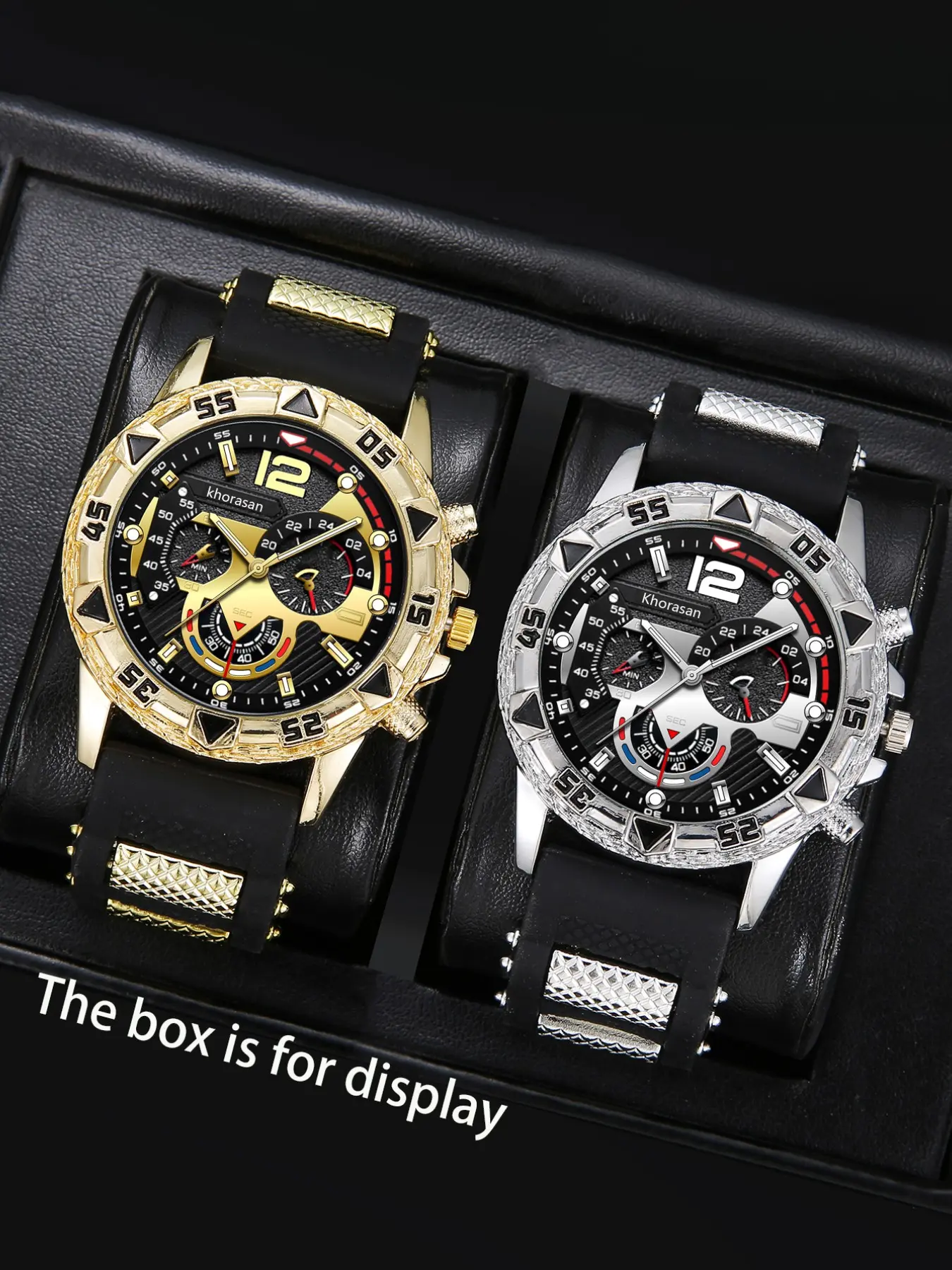 Trendy Hardcore Streetwear Quartz Watch Set, Fashionable Watch, Modern Fashionable Wristwatch, Stylish Watch, Zinc Alloy Case with Silicone Strap, Multifunctional Analog Dial, Precision Movement, Analog Watches