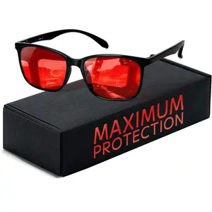 Sleep Glasses for 99.9% TR90 Blue Green Light Blocking Dual AR Coatings Red Lens for  Gaming Reduce