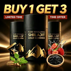 Shilajit Buy-One-Get-Three-Free – Low Stock! Limited-time offer: Grab yours while supplies last! | No added sugar | 60 gummies per jar