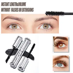 Extensionist Volumizing Curling Mascara - Waterproof Non-Smudged Threaded Formula, Instant Lengthening False Lash Look, Clump-Free for Soft Natural Lashes During Errands & Special Occasions