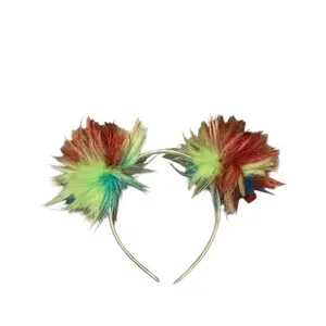 Snow Cone Pompom Headband 1cm thin band