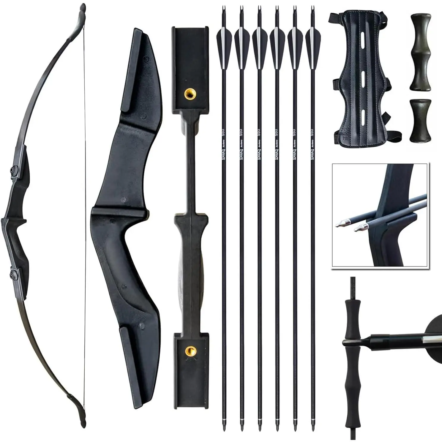 Archery Bow for Adult Beginner, Left and Right Handed Recurve Bow and Arrow 20LB 30LB 40LB Takedown Bow Set Easy to Assemble