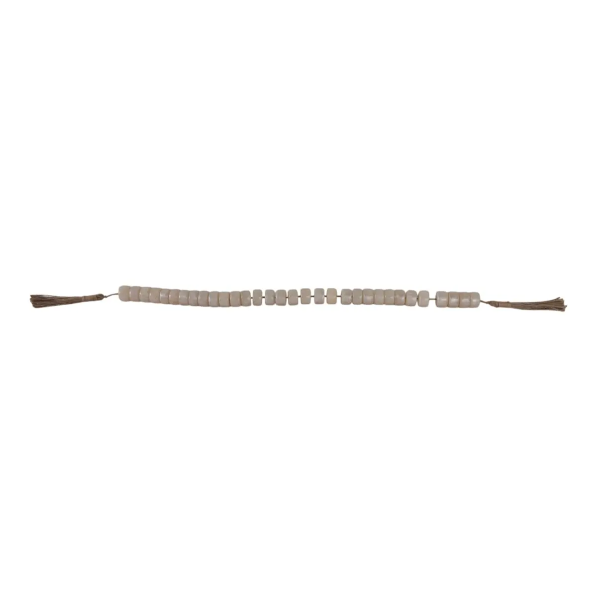 212 MAIN Modern Hangable Synthetic Resin Beads Garland, 38 in. Ivory Cylinder Home Wall Hanging Decor, Home Supplies