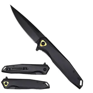 4.5" Black Assist-Open Titanium Folding Pocket Utility, Outdoor Camping Fishing Multifunctional Tool