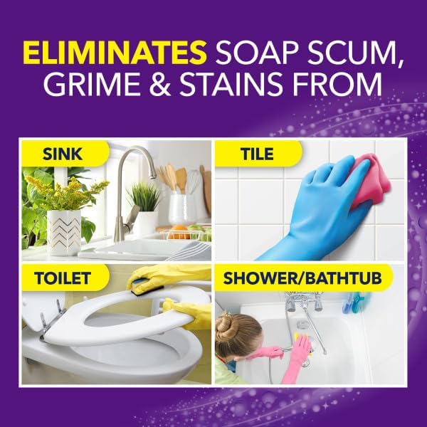 OxiClean Foam-Tastic Foaming Bathroom Cleaner 19 oz (4 Pack) – Color-Changing Foam, Tough Stain & Soap Scum Remover, Fresh Scent, Multi-Surface Bathroom Cleaning Spray