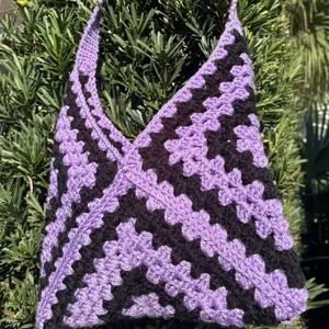 Handcrafted Classic Square Crochet Line/Granny Square Pattern Crochet Bags in any color your choice.