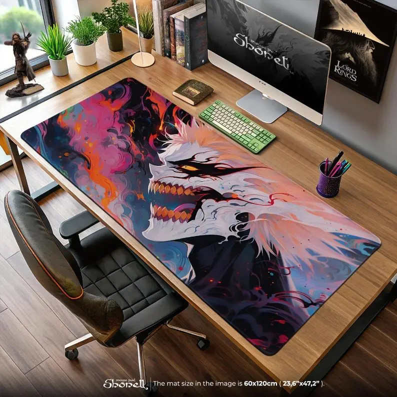 Hollow Ichigo Anime Mouse Pad - Bleach Dark Form Desk Mat, Masked Ichigo Gaming Mat, Soul Reaper Otaku Gift Idea