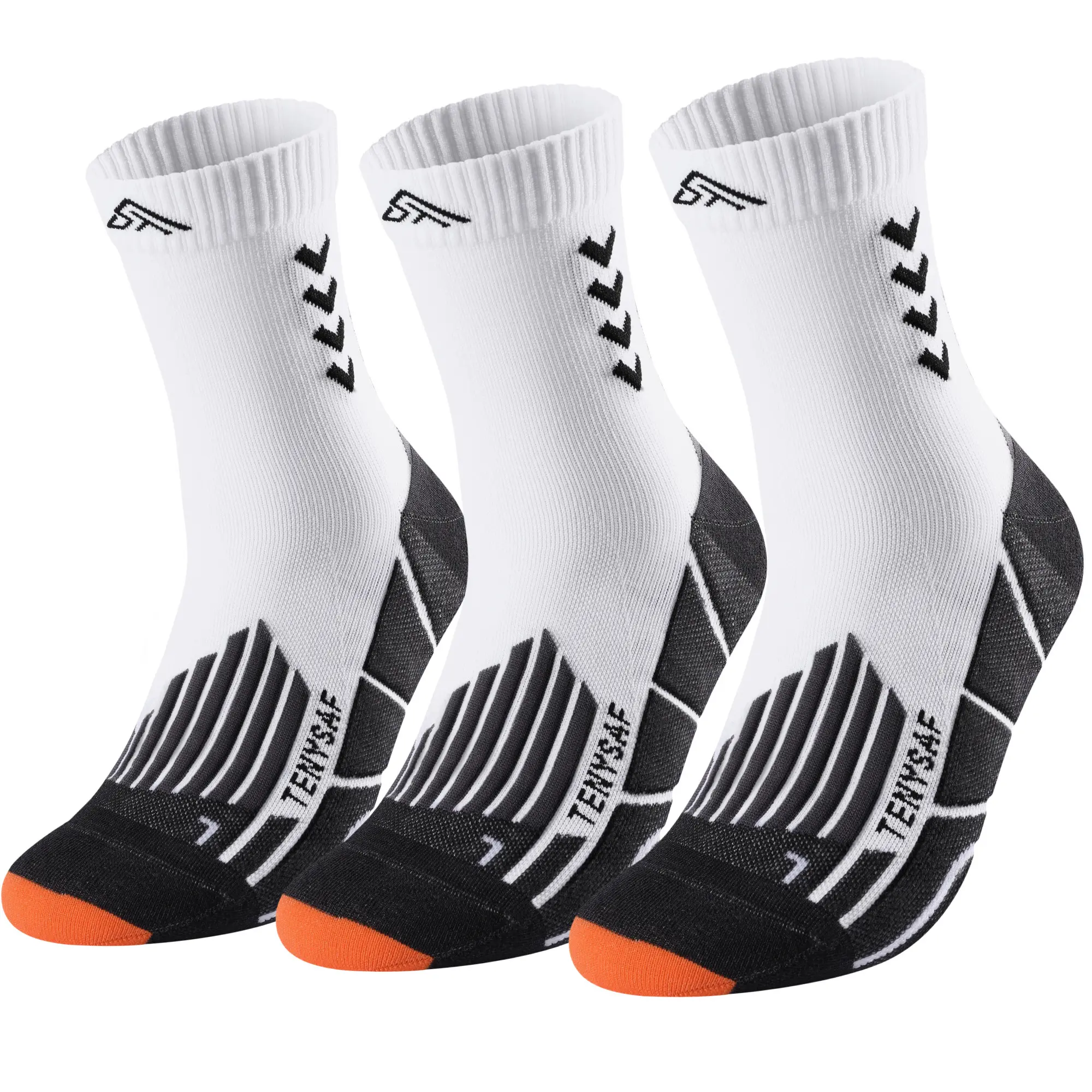 TENYSAF Premium Compression Crew Socks for Men & Women, Athletic Running Socks with Cushion & Arch Support, Breathable Performance Sports Socks for Hiking, Basketball, Cycling & Gym 2023MRSB