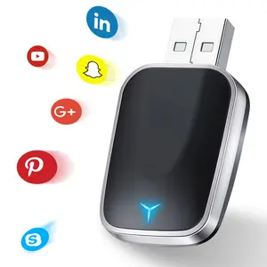 2025 Upgraded Wireless CarPlay Adapter,Andriod Auto Wireless Adapter,for Apple and Android,2.4/5G WiFi and Bluetooth 5.0,Plug & Play,Hands-Free Call/Music/Navigation,Type-C &USB Adapter,carplay Dongle