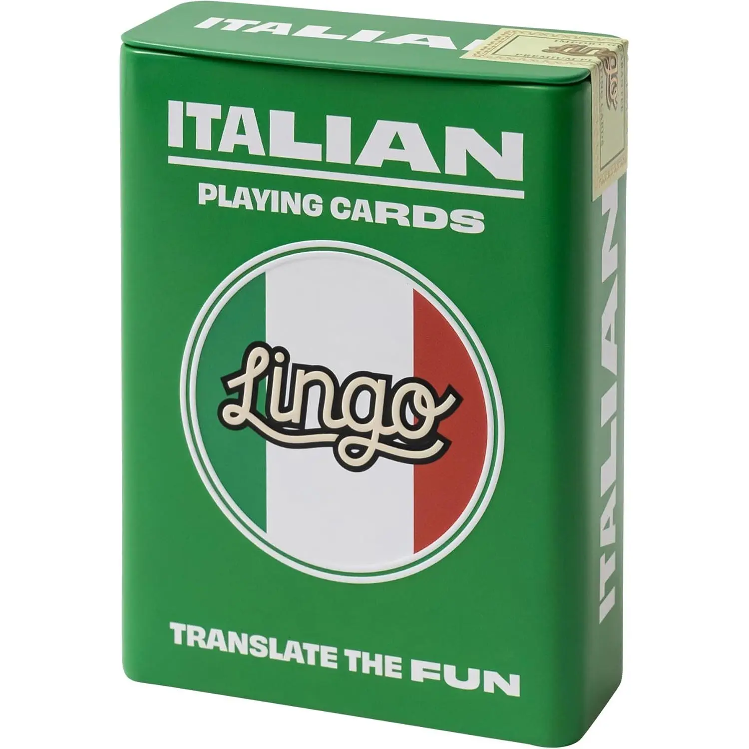 Italian Lingo Playing Cards in Wayfarer Tin Box | Travel Flashcards | Learn Italian Vocabulary in A Fun & Easy Way | 52 Essential Translations