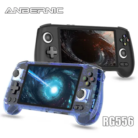 ANBERNIC RG556 Handheld Gaming Console - Unisoc T820, Android 13, 5.48 inch AMOLED Screen, 5500mAh Battery, WiFi, Bluetooth, Hall Effect Joystick, Display Port, Netplay, 3.5mm Stereo Earphones, Cool Gadget Gift, Streaming, 30-Day Free Returns
