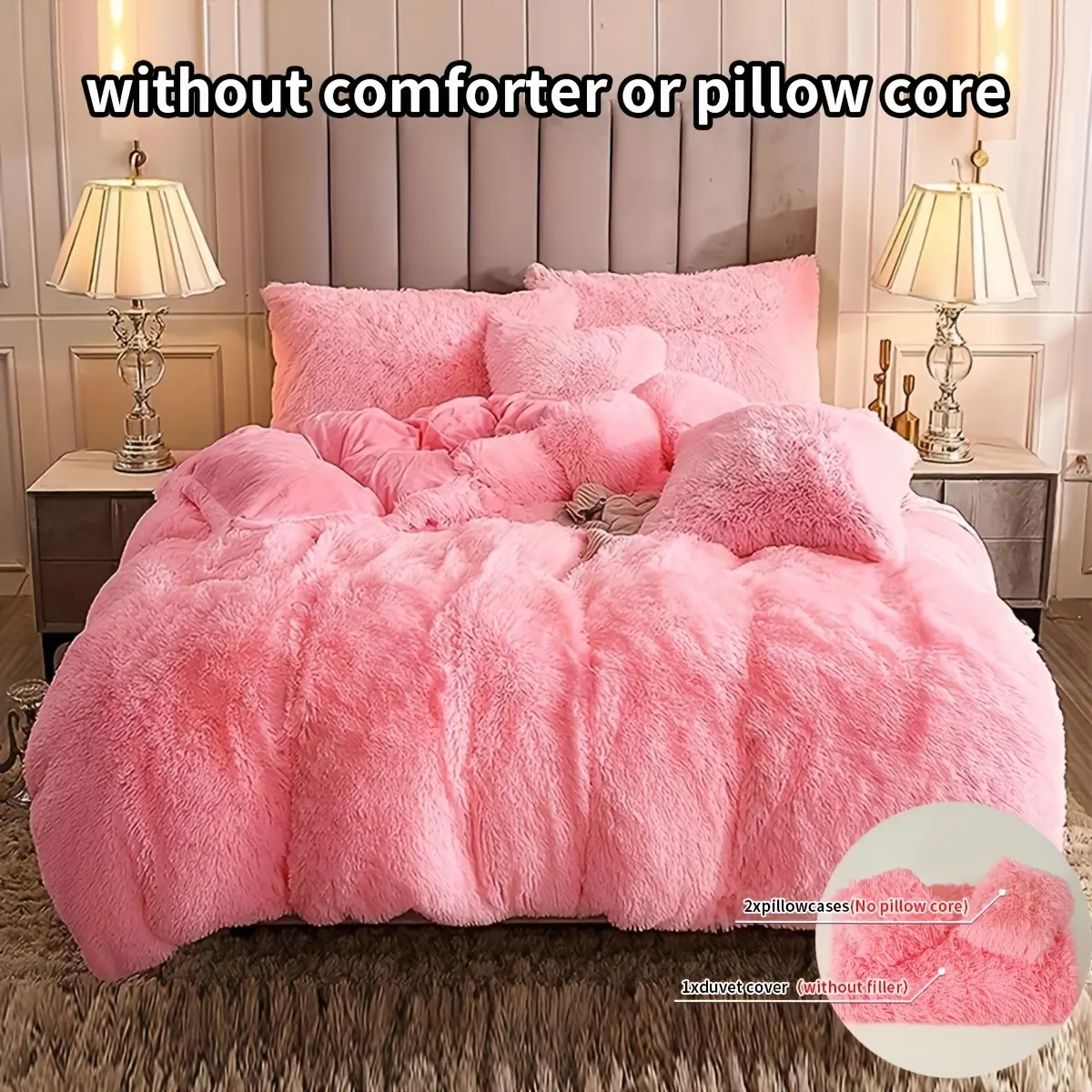 Set of 3 Colorful Plush Duvet Covers - Cozy And Warm Bedding for Bedrooms, Guest Rooms, And Dormitory Decoration
