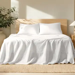 Bare Home Linen Sheet Set - Luxury, 100% Linen, Deep Pockets Bare Home Linen Sheet Set - Luxury, 100% Linen, Deep Pockets