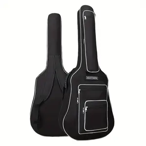 7 Pockets Guitar Gig Bag 2 handles 10mm Thickened Padded with Adjustable Strap for Folk Acoustic Classic Electric Guitars 600D Oxford Guitar Case