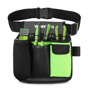 #Summervibes WORKPRO Garden Tool Belt, 5-Pocket Single Side Gardening Tool Pouch with Adjustable Waist Strap, Utility Garden Waist Bag for Women, Ideal for Gardening, Carpentry, and DIY Projects