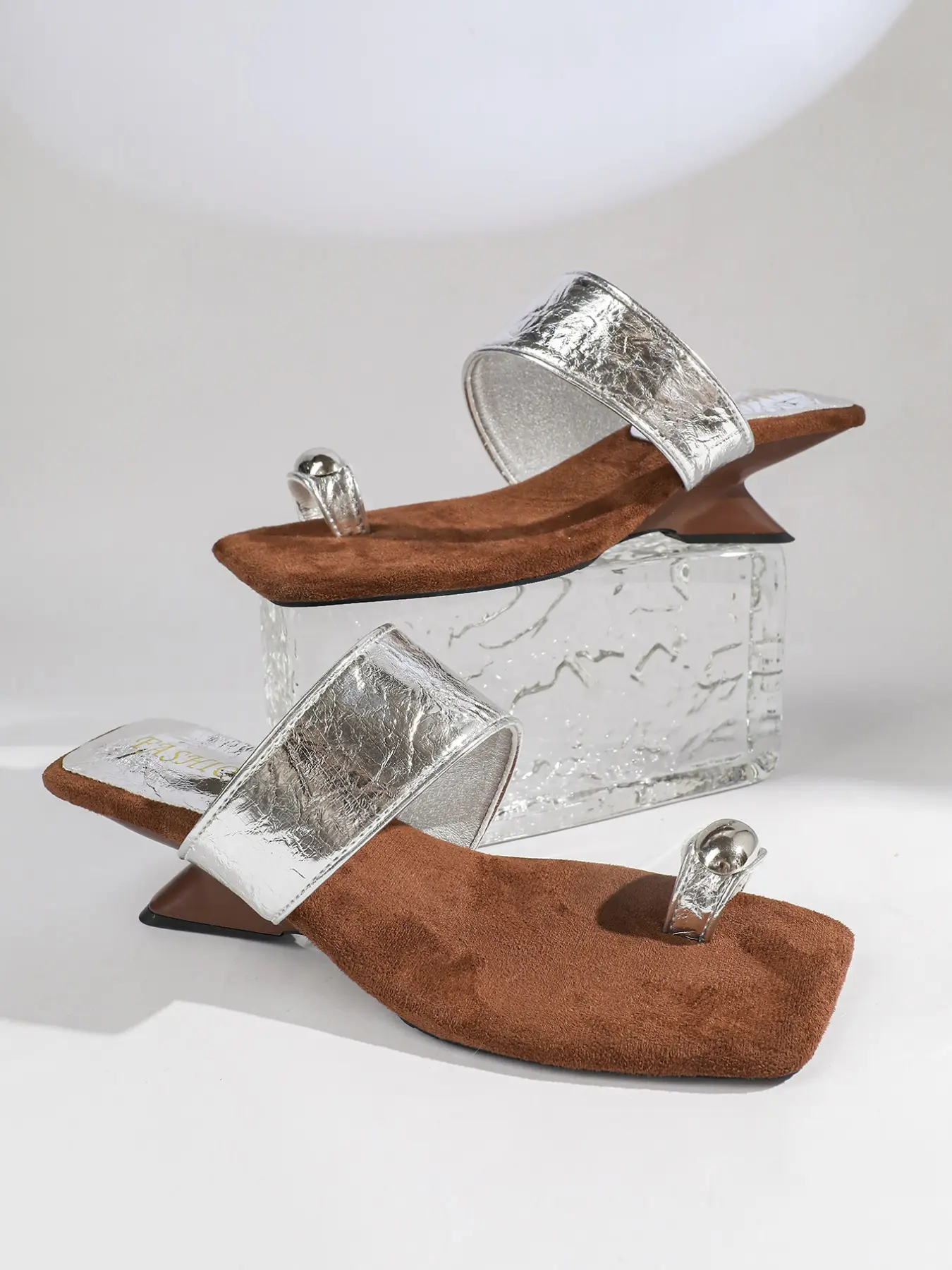 5cm Heel Square Toe Open-Toe Fashion Sandals, Slip-On Summer High Heels, Suitable for Office, Date, Dinner, Daily Casual Wear, Chic Summer Footwear