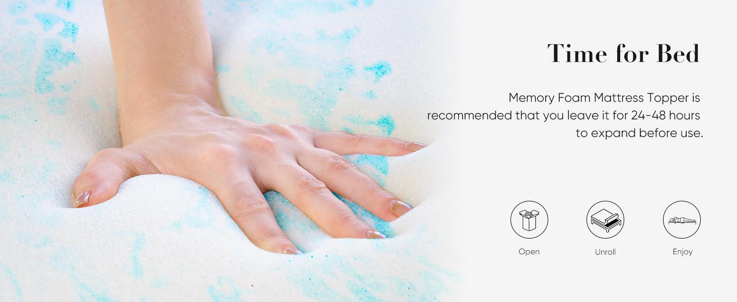 Memory Foam Mattress Topper - Soft, Breathable, Pressure-Relieving Bedding Pad for Home, Dorm Use