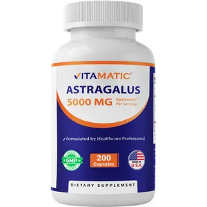Vitamatic Astragalus Capsules 5000mg - 200 Veg Capsules - Non-GMO, Gluten-Free Dietary Supplement - Promotes Immune Function & Healthy Aging