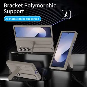 Suitable for Samsung fold7/fold6/fodl5/fold4/fold3 folding tempered film mobile phone case retractable wristband invisible bracket silicone no fingerprints