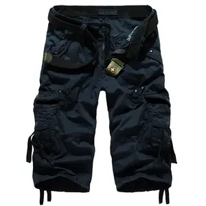 2026 Wholesale Men's Summer Loose Casual Camouflage Cargo Shorts Plus Size Multi-Pocket Mid-Length Five-Point Pants Black