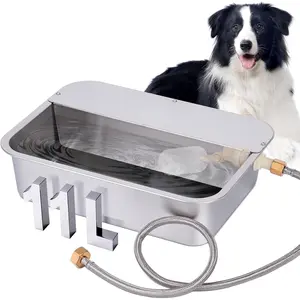 3Gal Automatic  Water Bowl Dispenser Large Breed Stainless Outdoor Water Bowl for Dogs Pet Waterer XLarge Auto Fill  Waterer for Big Dogs Cats Chicken Livestock (15.7" X 11.8")