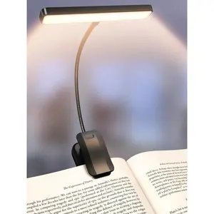 Book Light, 1200 mAh 90 Hrs Lasting Rechargeable Reading Light, 5 Amber Colors & Stepless Dimming Book Reading Light - Portable Clip on Light for Book Lovers Kids