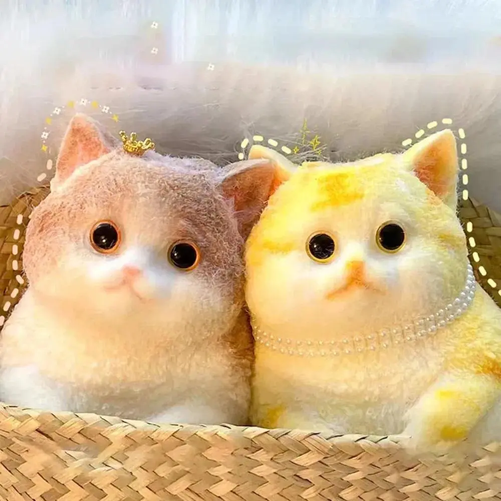 Taba Squishy Cute Flocking Cat  Fidget Toy Extra Large Sensory Stress Relief Toy for Kids Adults Anxiety Relaxation Squeeze Gift