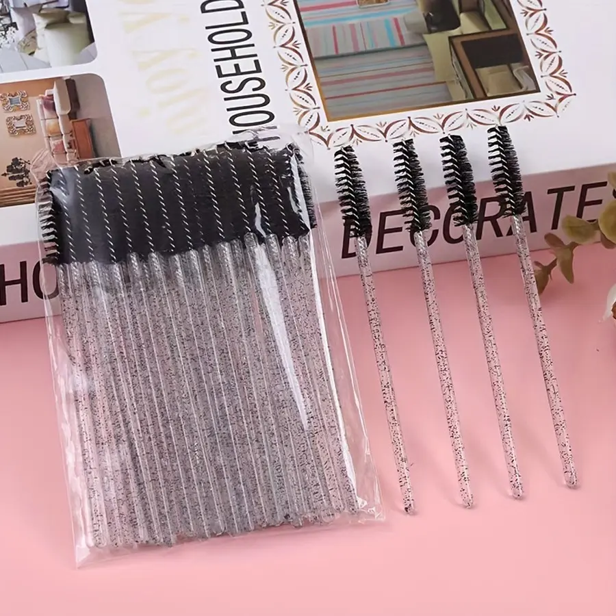 25pcs Eyelash Tool Set Crystal Handle Lashes Brush Brow Comb Spiral Brushes Small Curling Mascara Brushes Makeup Tools Set for Makeup Essentials