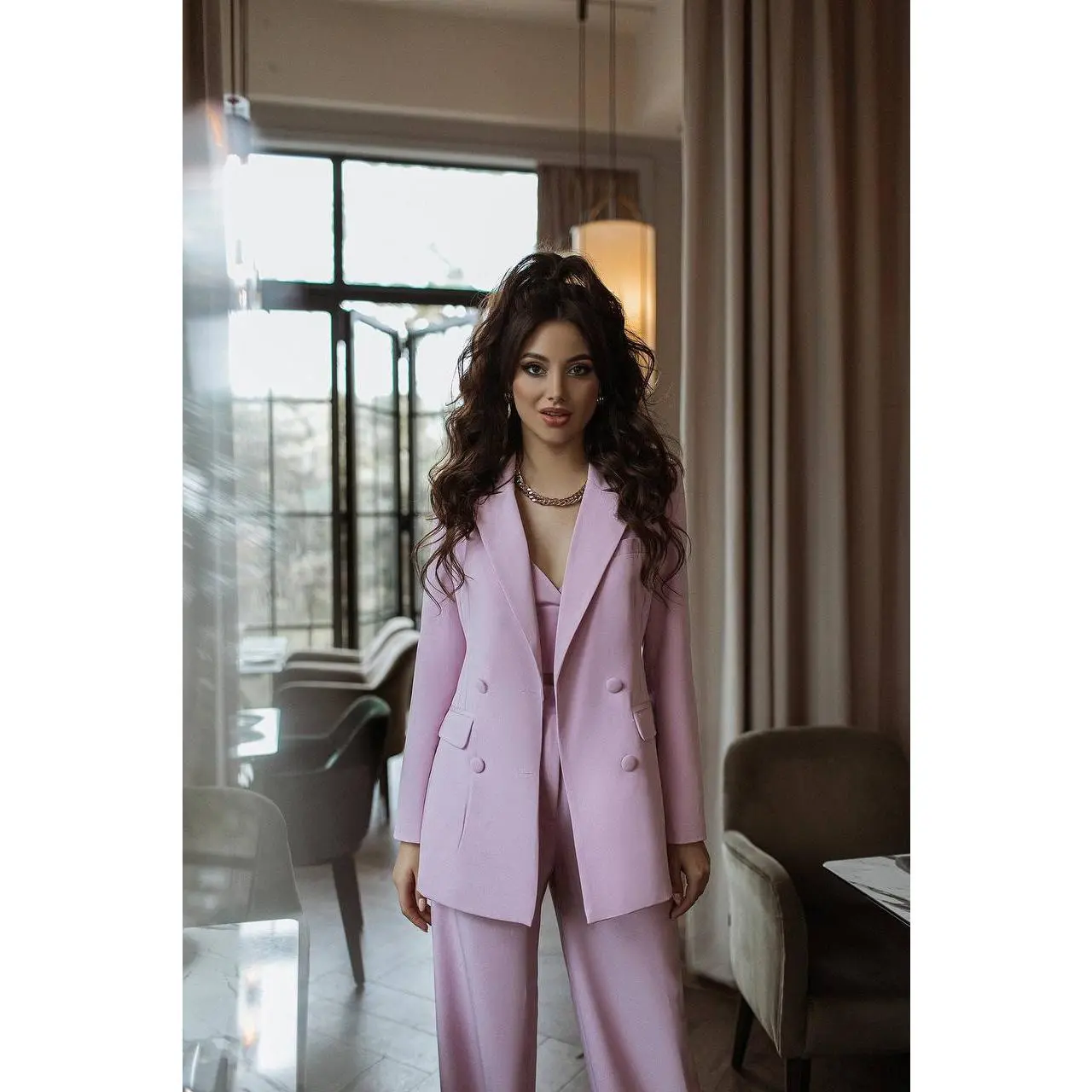 Dusty Pink Double Breasted Suit 3-Piece