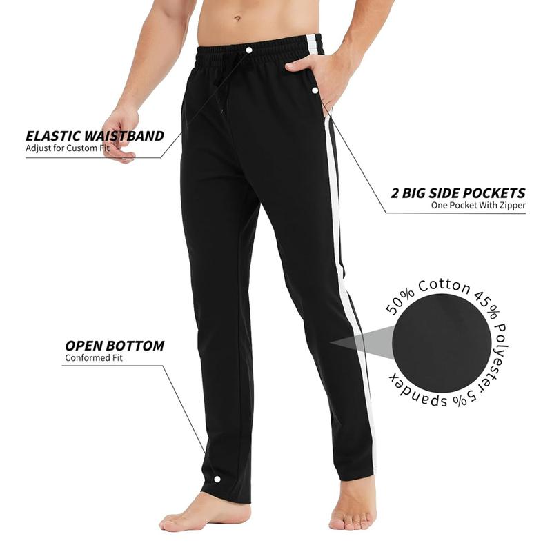 Democare 34/36/38/40 Long Inseam Men's Tall Striped Sweatpants Workout Training Lounge Joggers Pants with Pockets