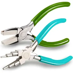 2 Pieces 6 In 1 Bail Making Pliers,Jewelry Bail Pliers,Nylon Nose Pliers For Jewelry Making Beading Looping Shaping Wire  Crafts Practical Convenient