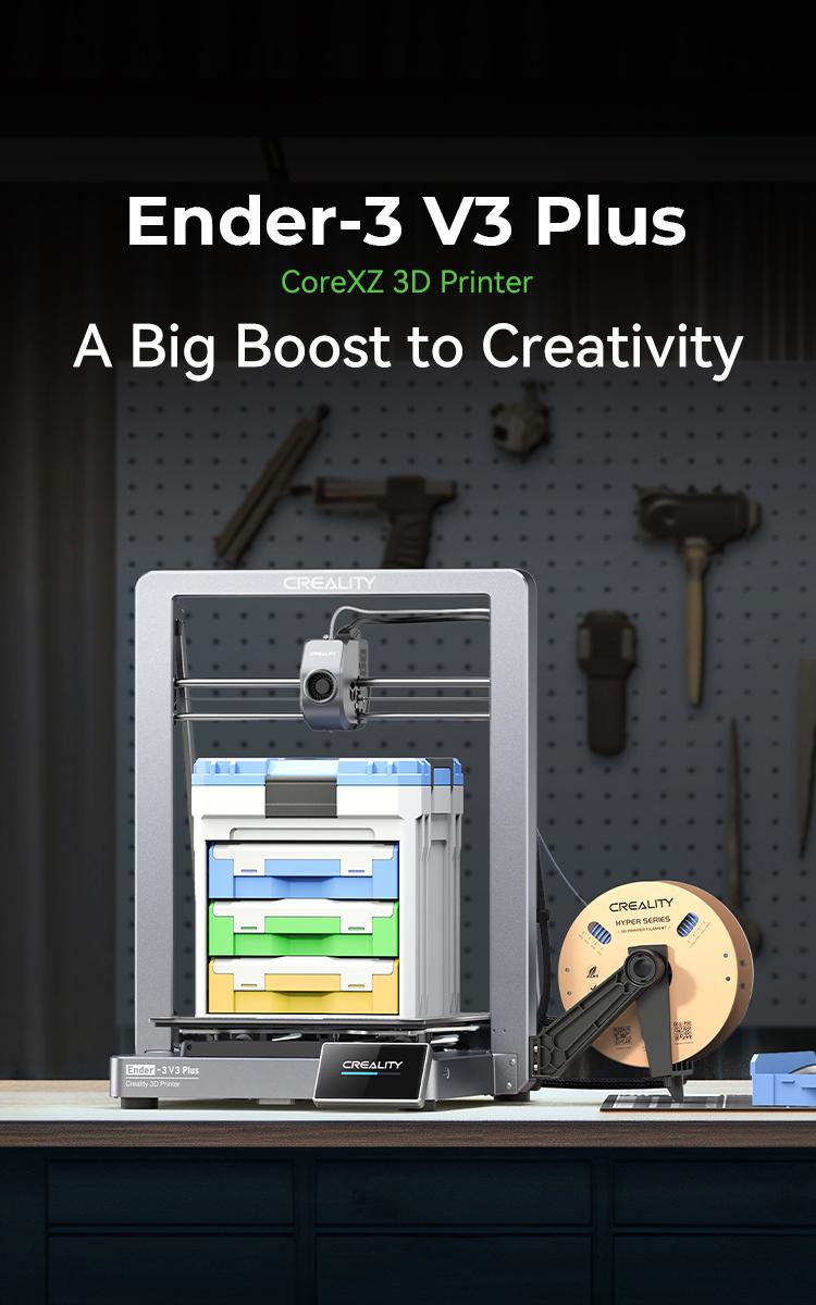 Creality Ender-3 V3 Plus 3D Printer - Dual Motors, CoreXZ Tech, Clog-Free Extruder, and Quick-Swap Nozzle Wifi