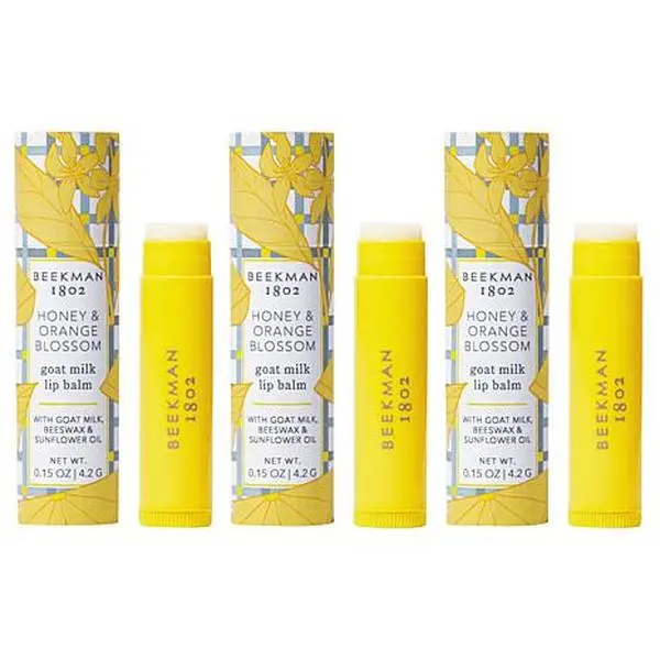 Beekman 1802 Honey & Orange Blossom Goat Milk Lip Balm Trio