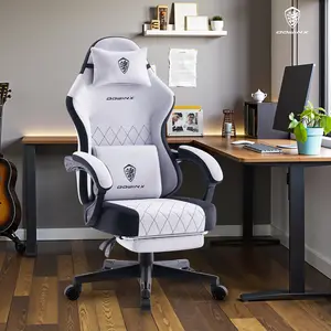 Dowinx Lumbar Massage Support office game Chair, foot pedal ergonomic chain, spring cushion fabric 300 LBS