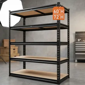 Heavy Duty 5 Tier Metal Shelving Units 2000LBS Adjustable Garage Shelves 72H/60H Utility Storage Organizer for Basement Pantry Closet Black Heavy Duty Shelving