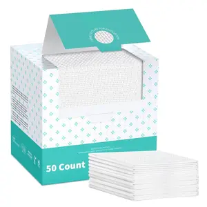 Disposable Face Towels,Ultra Thick Face Towelettes XL, Lint- Free Facial Wipes for Makeup Removal & Gentle Skin Care,50 Count, 10"*12", Eco-Friendly