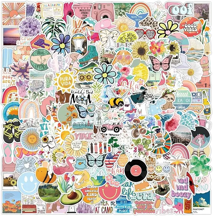 200Pcs Water Bottle Stickers for Kids, Cute Stickers for Water Bottles, Waterproof Stickers Aesthetic Laptop Sticker Pack Classroom Prizes Skateboard Stickers for Teens Girls Students