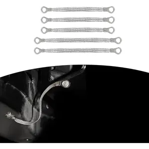 5PCS Universal Automotive Ground Strap, 3Pcs 10" x 1/2" & 2Pcs 13" x 1/2" Braided Tinned Copper Engine Ground Strap, Professional Vehicle Grounding Cable Straps, Engine Ground Strap for Most Cars