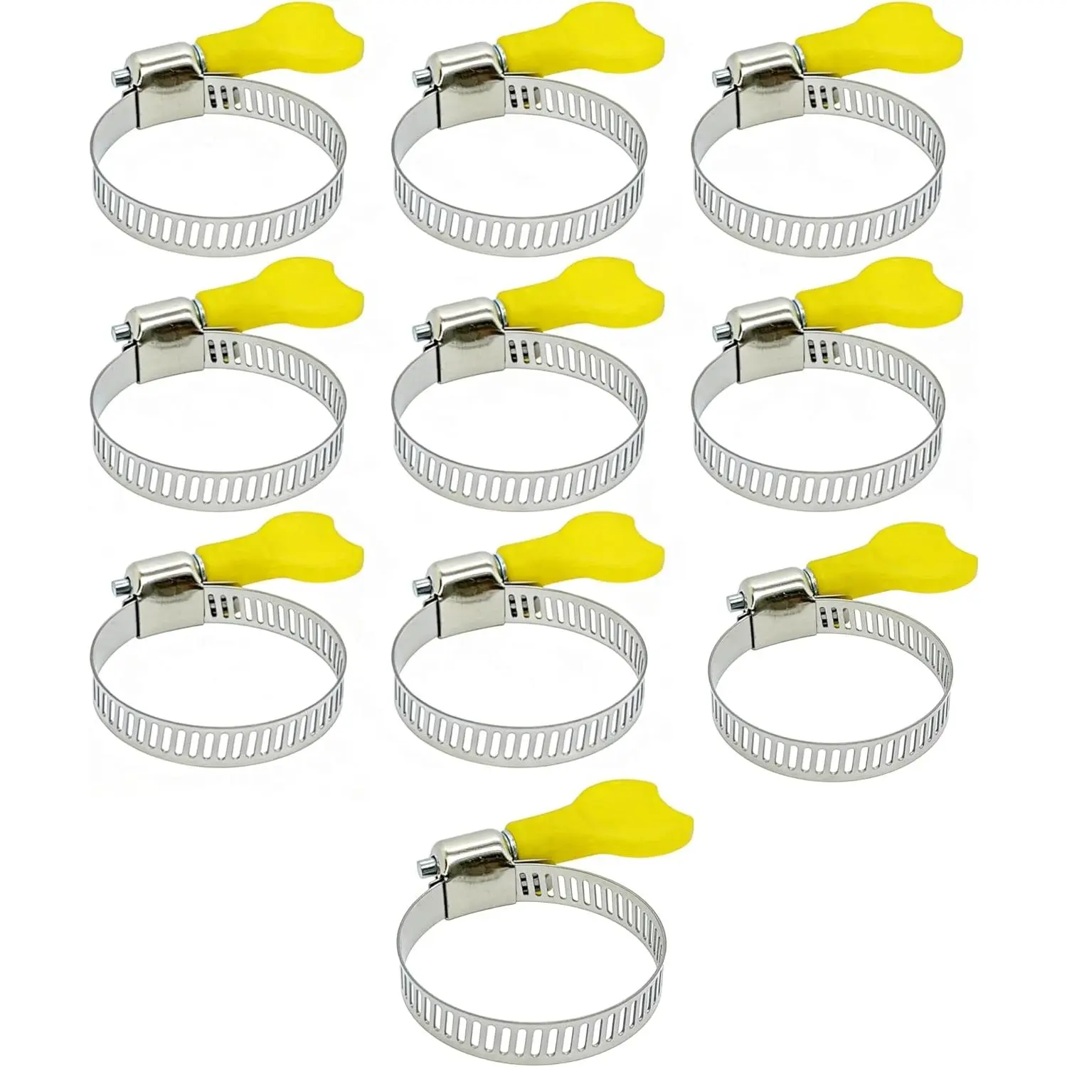 Baby & Maternity Stainless Steel Hose Clamps - 15-Pack Yellow, Adjustable Thumb Screw Key-Type (8mm Bandwidth, 32-44mm/1.25"-1.75" Size) for Daily Use, Fast Shipping, Affordable, Easy Support, No Warning Applicable