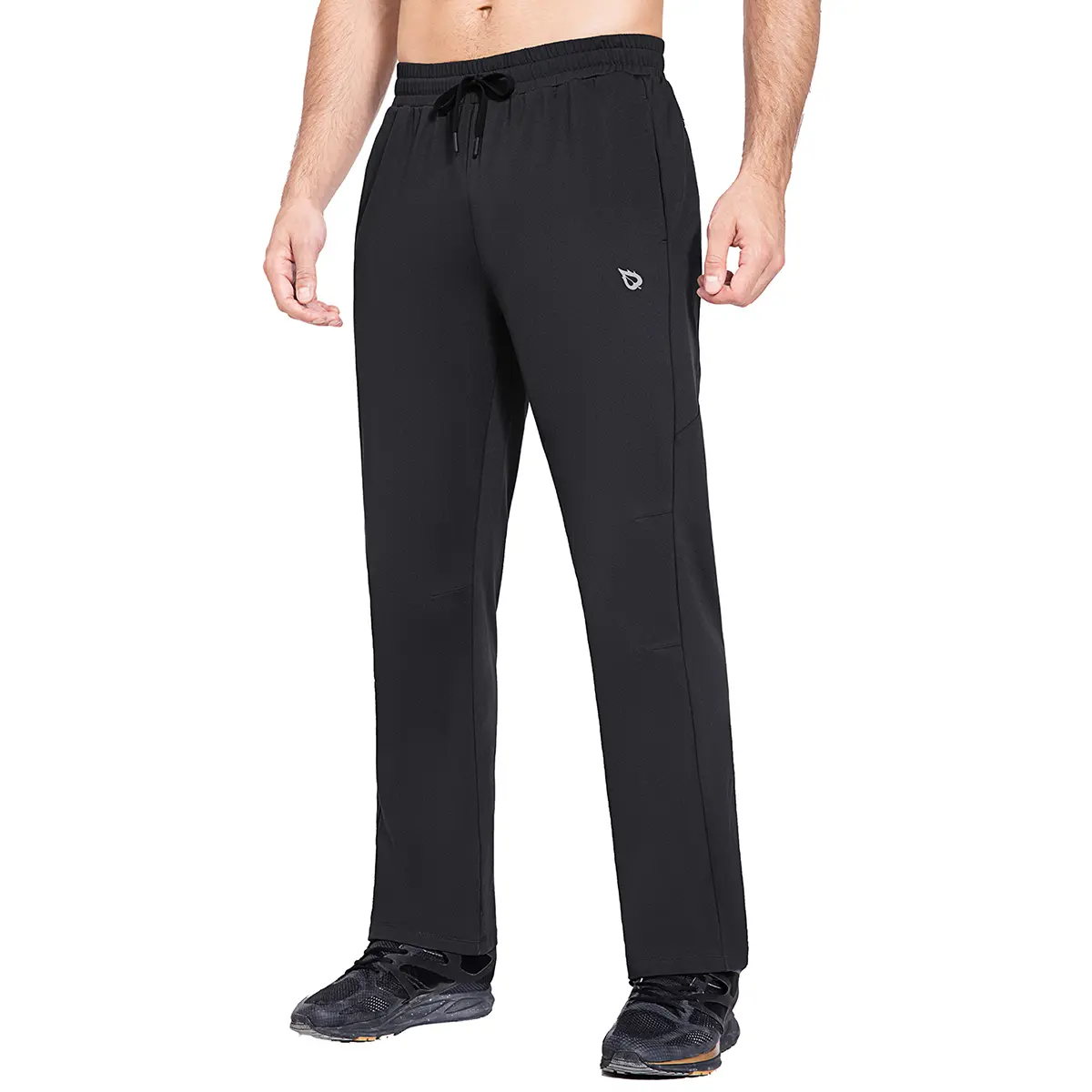 baleaf Men's Fleece-Lined Casual Joggers, Straight Leg Thermal Water-Resistant Athletic Pants with Drawstring and Zipper Pockets for Running, Casual Comfy Joggers, Drawstring Joggers