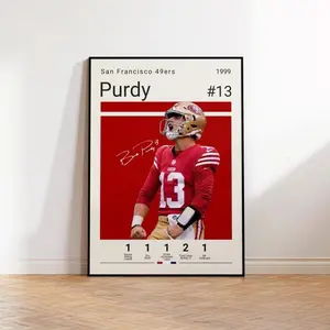 Football PosterBrock Purdy Poster, San Francisco 49ers Poster, Gift For Brock Purdy Fan, Sports Poster, NFL Fans, Football Gift, Sports Bedroom Posters