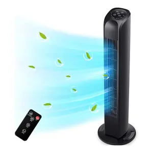 Oscillating Tower Fan with Remote, Electric Standing Tower Fan Floor Fan for Bedroom Indoor Office and Home Use,Quiet Cooling Portable Bladeless Tower Fans, 30 inchs, Black Tower Fan