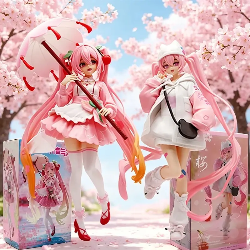 19-23cm Sakura Version. Anime Figure Kawaii Hoodie Umbrella Winter Cherry igureStyle Desktop Ornament Toys Gifts Hot