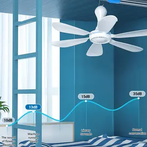 USB Mini Hanging Ceiling Fan, 7W Low Power Design with 6 Removable Fan Blades, Portable Hanging Fan for RV, Camper, Boat, Tent, Canopy and Patio Shelter Use