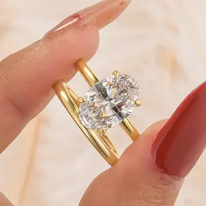 Maxine CZ 4.0ct Oval Cut Engagement Ring Set,Bridal Ring Set,5A Cubic Zirconia Women's Ring Jewelry,Wedding Ring Set for Daily,Travel,Proposal,Birthday,Anniversary