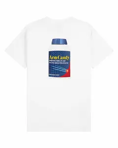 PITCHERS ONLY Arm Candy Tee White Short Sleeve Cotton T-Shirt with Graphic Design, Suitable for Men, Ideal for Streetwear and Casual Wear